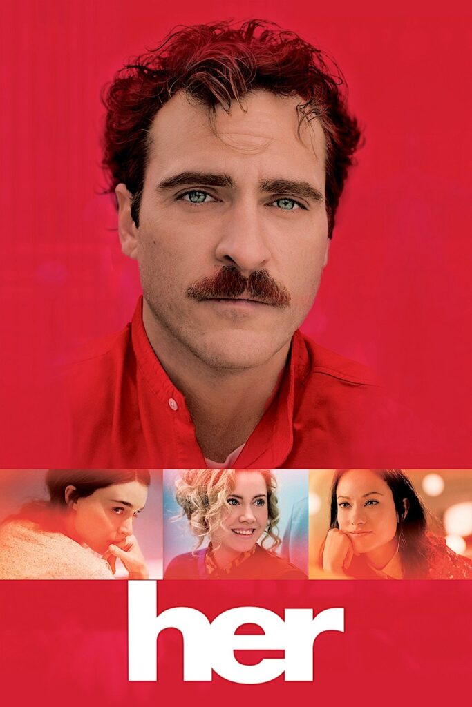 The poster from the movie Her which warns of the dangers of emotional dependency on AI